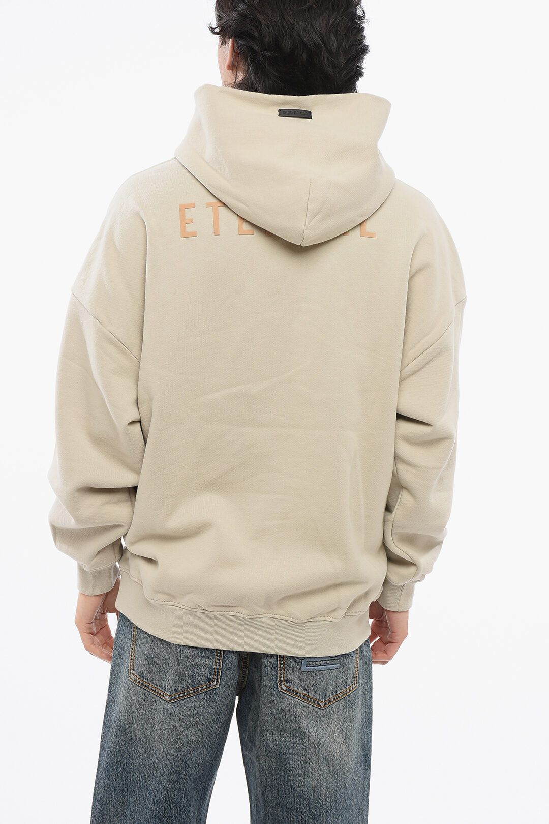 Fear of God og1mm0825 Flocked Logo Eternal Hoodie in Beige Size US XL / EU 56 / 4 - 2 Thumbnail