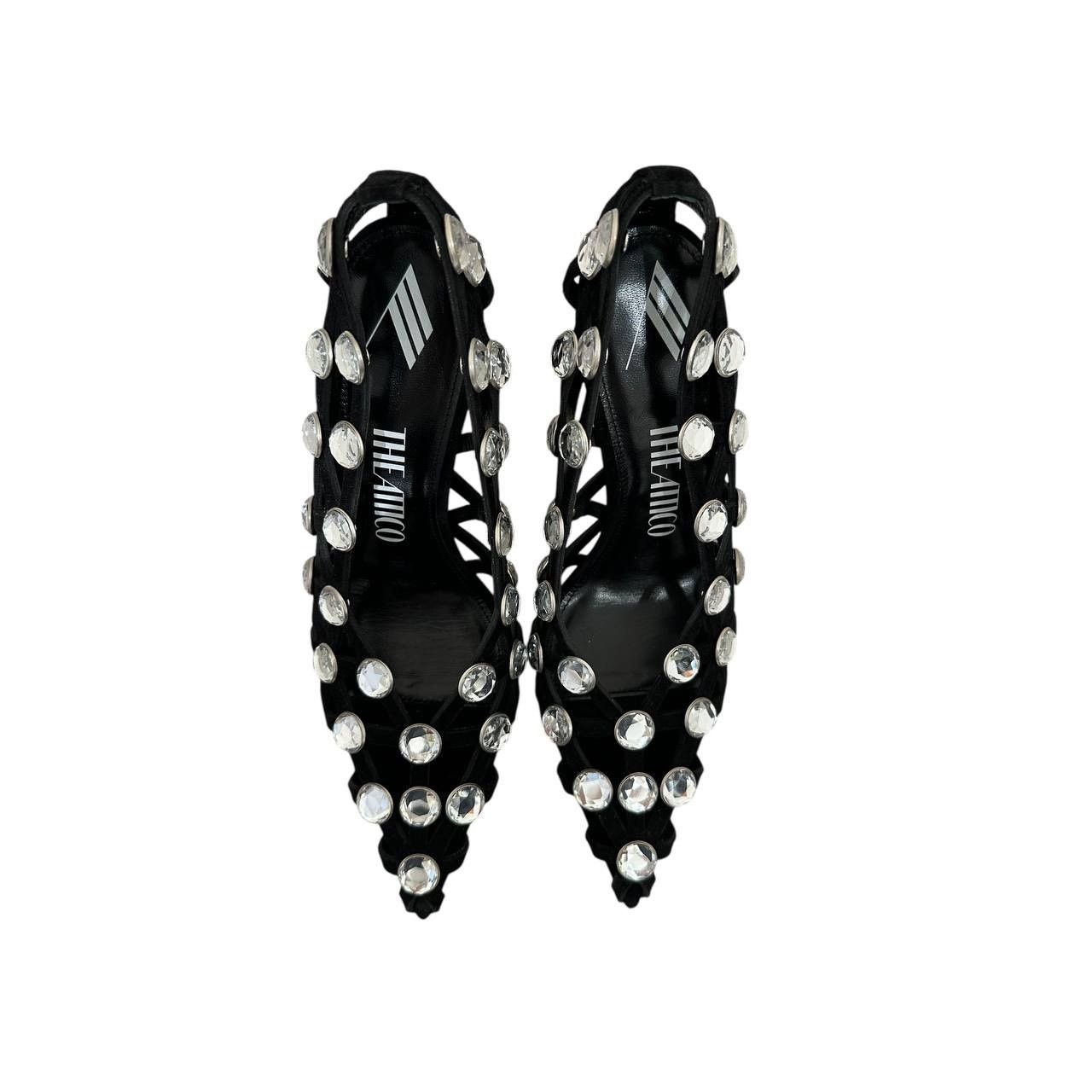 The Attico NWOB The Attico 'Grid' Pump Black Silver Heels Sz.38.5 Size US 8.5 / IT 38.5 - 5 Thumbnail