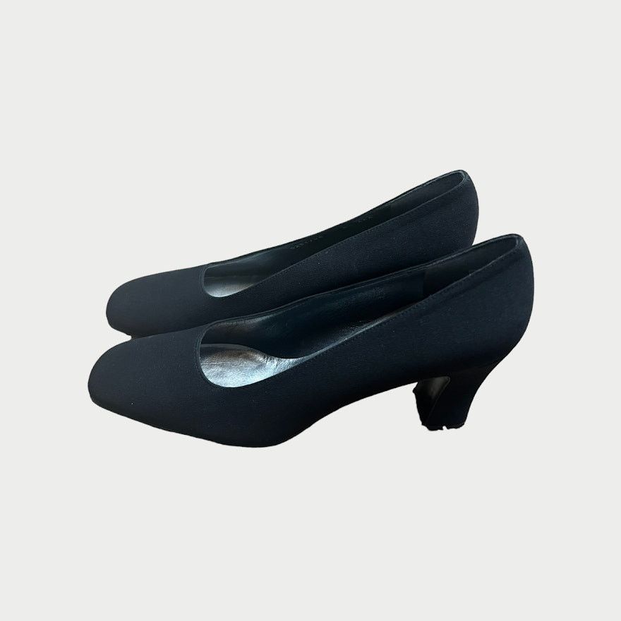 Stuart Weitzman Stuart Weitzman | Vintage 80s Black Squared Toe Pumps | 8.5 Size US 8.5 / IT 38.5 - 6 Thumbnail