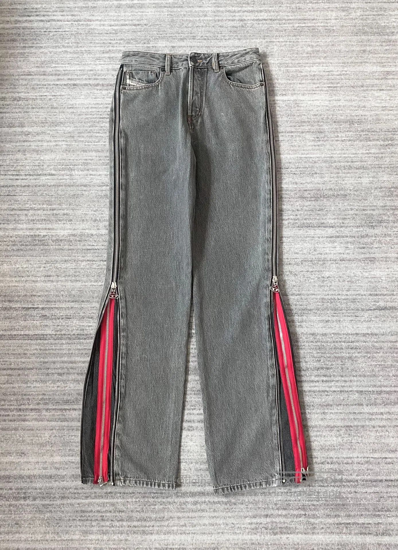 Y/Project diesel gray red zipper flared jeans. Size US 29 - 1 Thumbnail