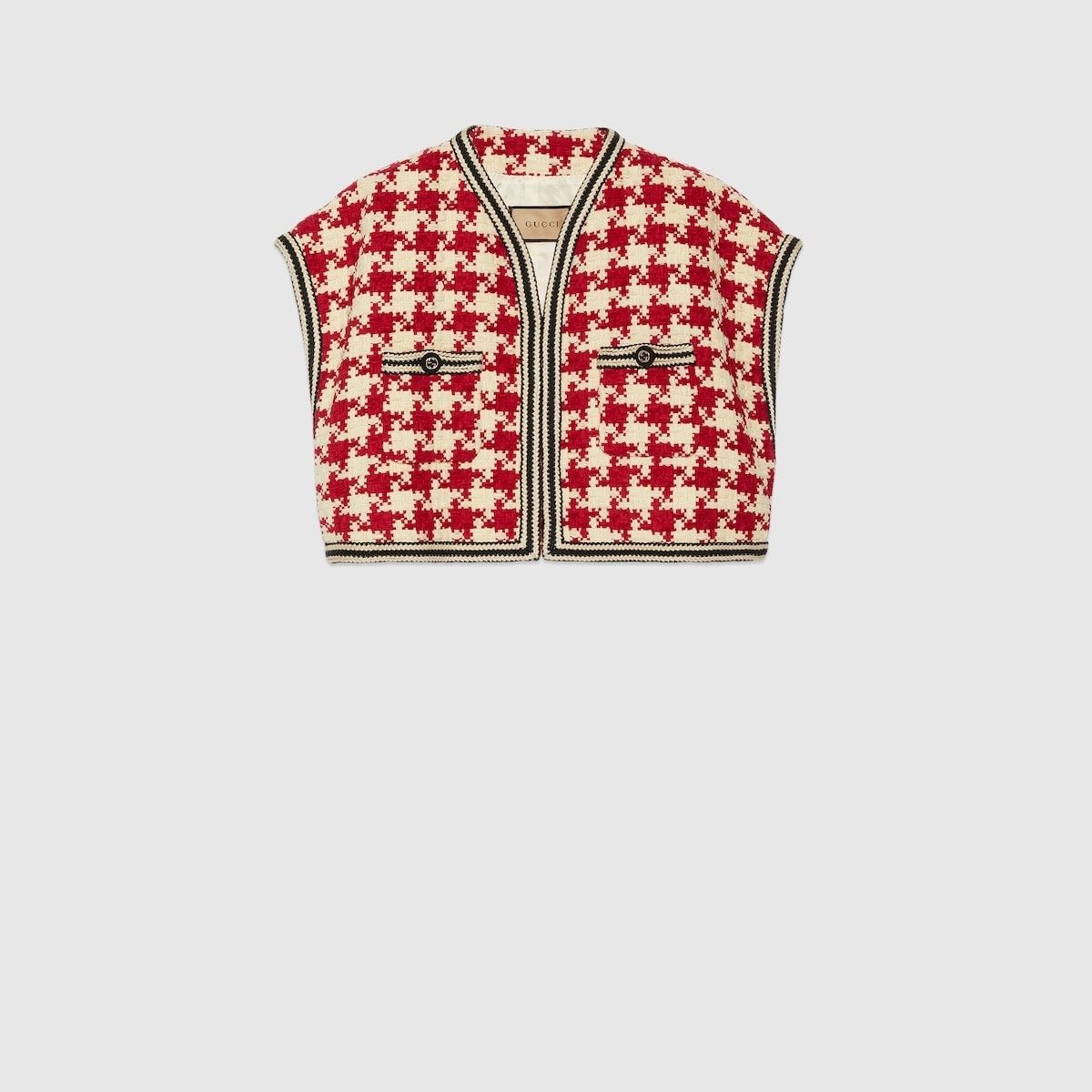 Gucci o1la5ras0526 Houndstooth Chenille Gilet in Multicolor Size XS / US 0-2 / IT 36-38 - 1 Thumbnail