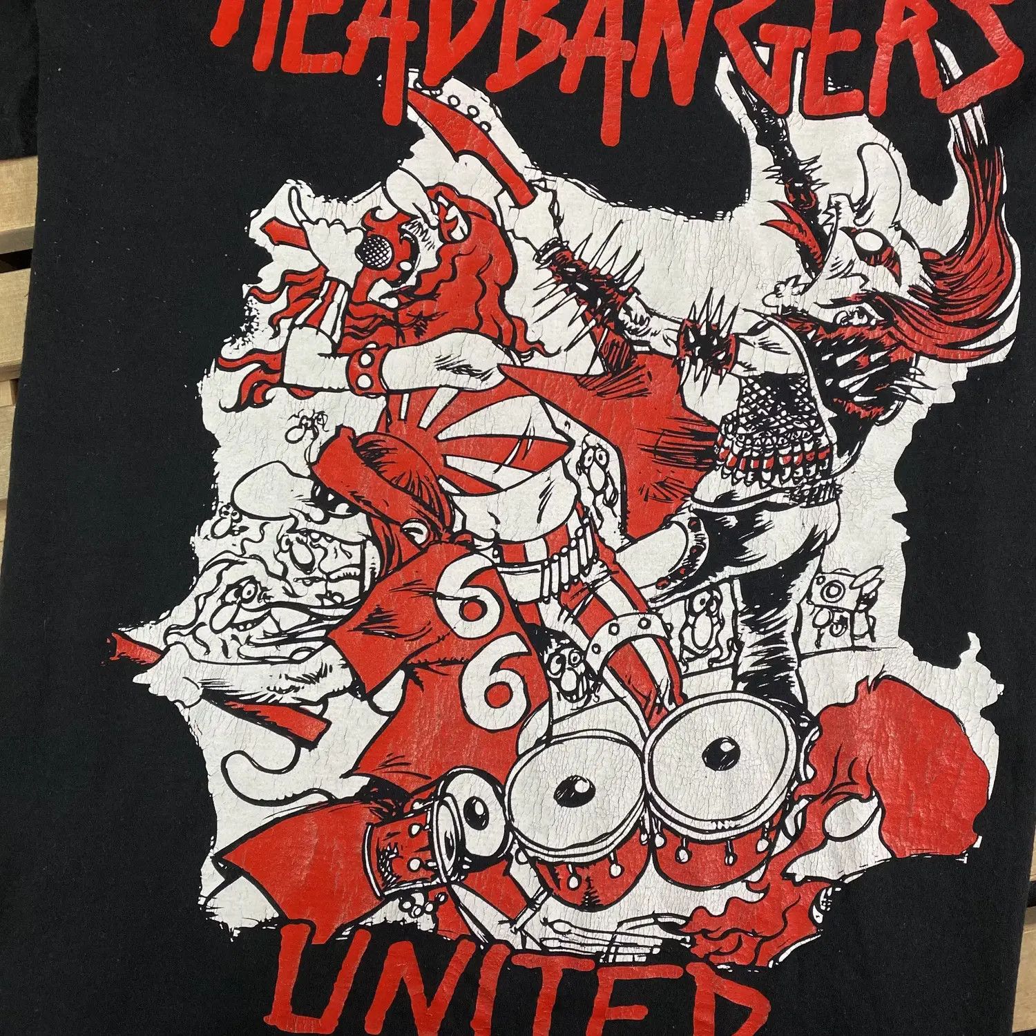 Band Tees Mens Vintage T Shirt Headbangers United Size L Size US L / EU 52-54 / 3 - 4 Thumbnail