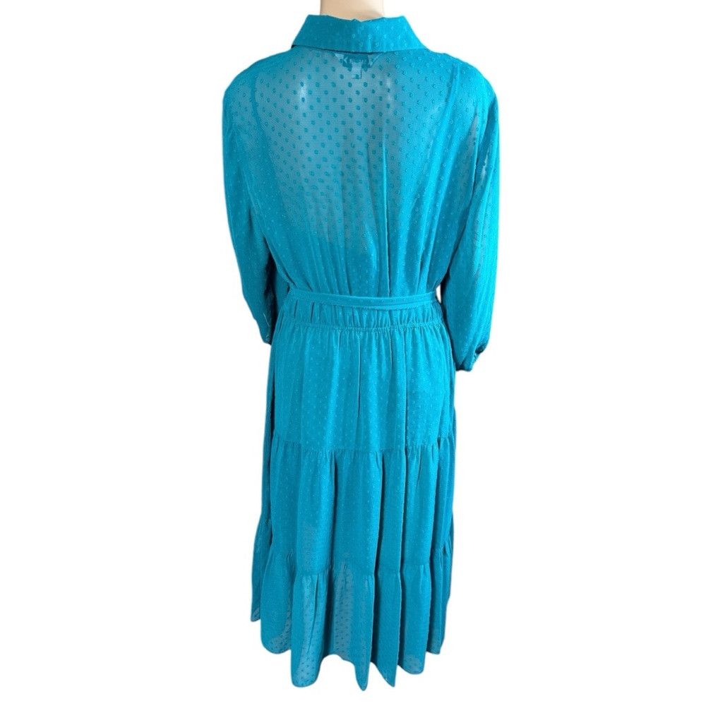 Nanette Lepore NWT New $138 Nanette Lepore Deep Lake Teal Tiered Skirt Shi Size XXL / US 16-18 / IT 52-54 - 4 Thumbnail
