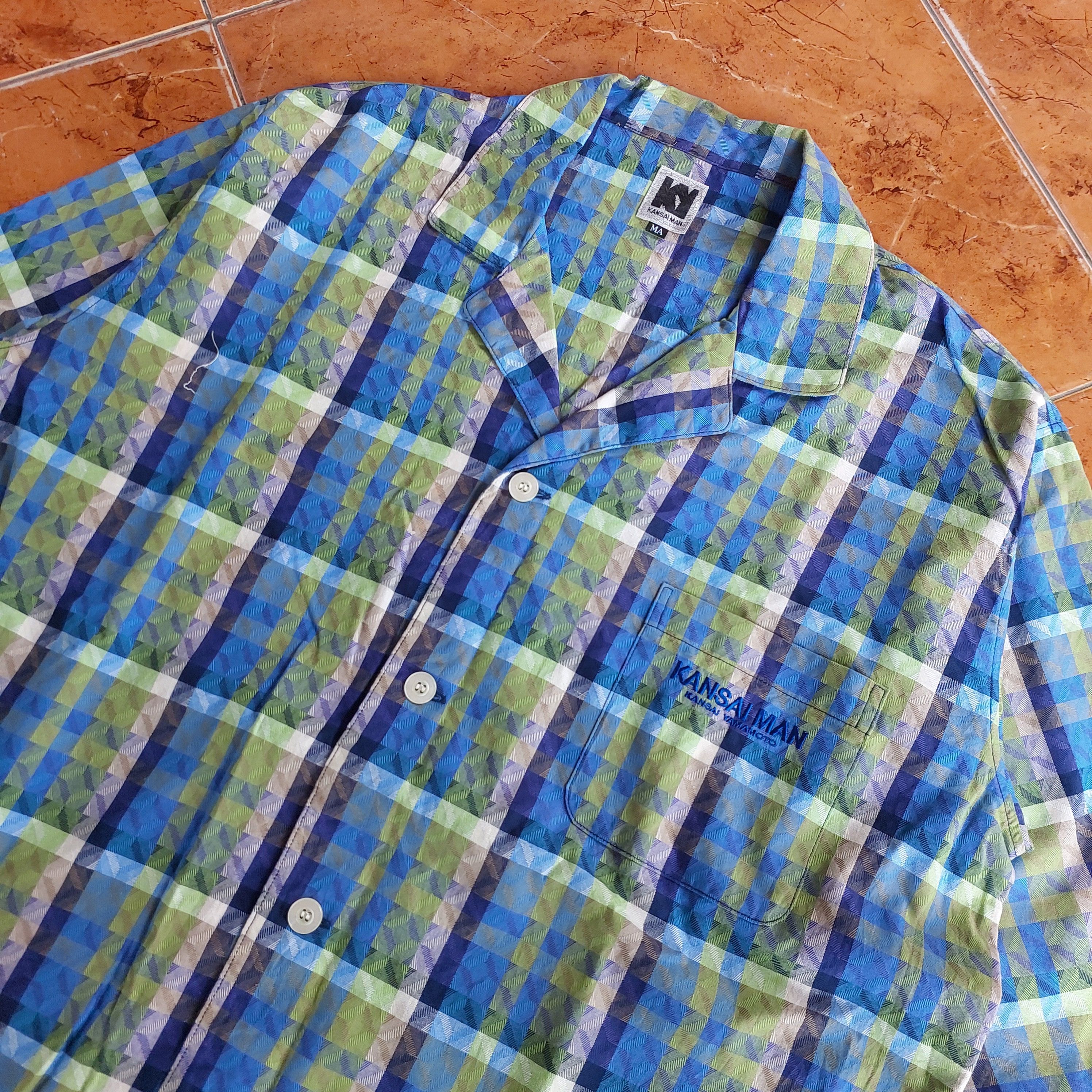 Kansai Yamamoto Kansai Man yamamoto night gown diamond pattern shirt Size US M / EU 48-50 / 2 - 2 Thumbnail