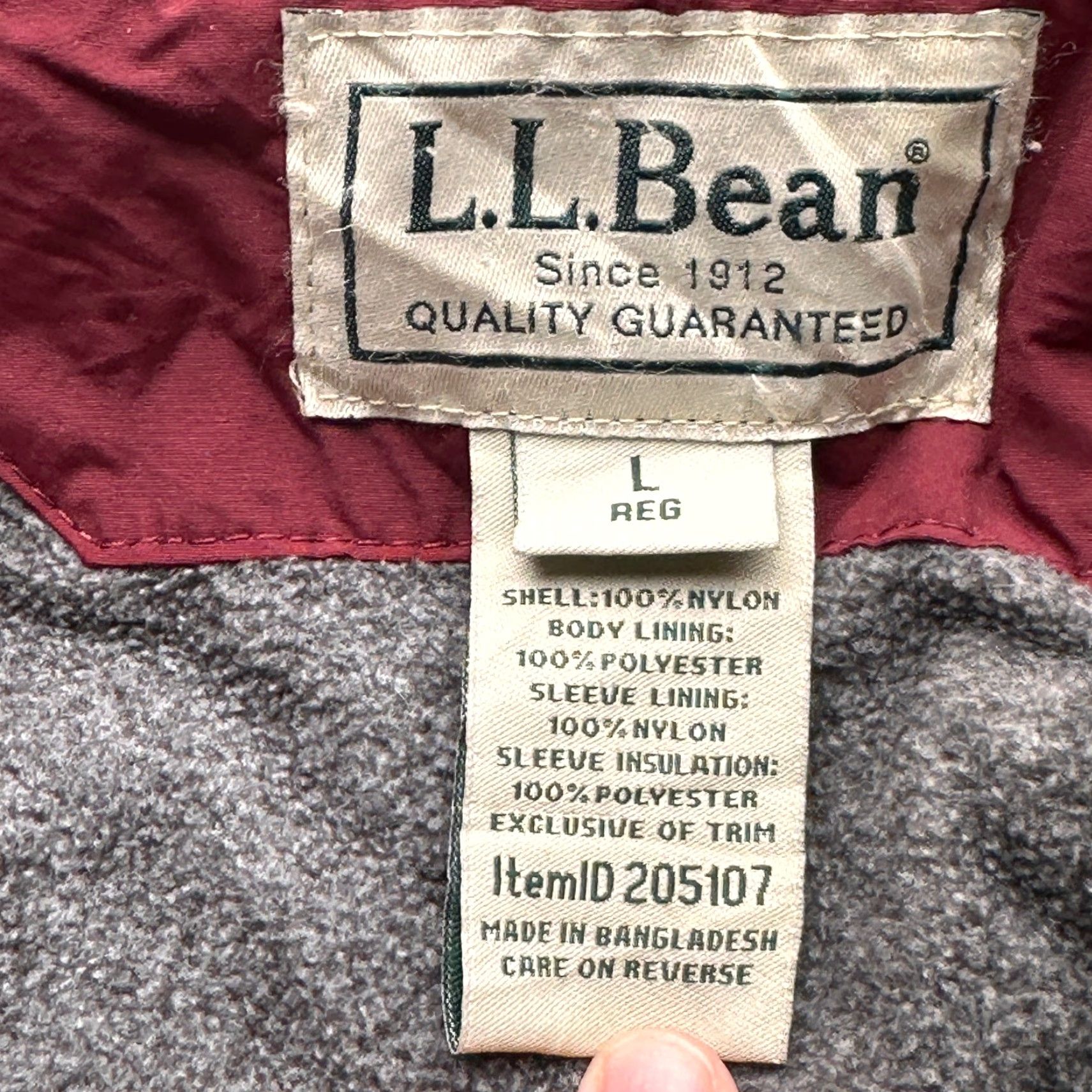 Vintage LL Bean 205107 Warm Up Fleece Lined Jacket Mens Large Red Pockets Thinsulate Insulation Jacket Mens Large Red Size US L / EU 52-54 / 3 - 2 Thumbnail