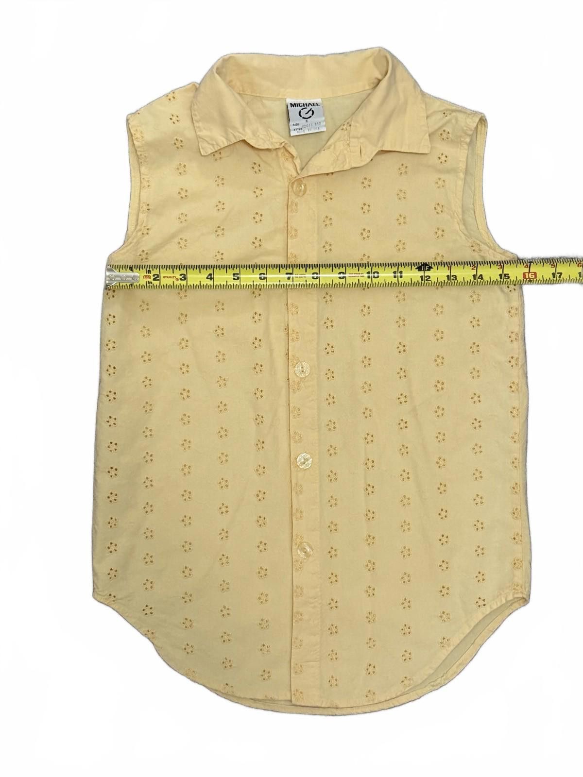 Other MICHAEL Vintage Collared Eyelet Top in Yellow (MEDIUM) Size M / US 6-8 / IT 42-44 - 6 Thumbnail
