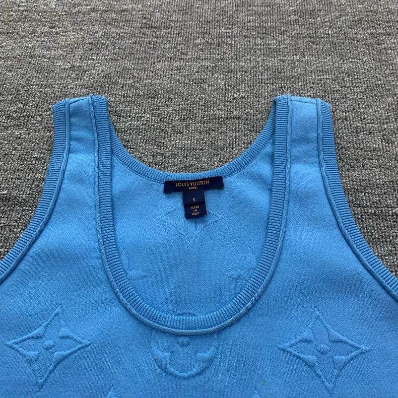 Louis Vuitton Blue Monogram Print Tank Top -2505 Size S / US 4 / IT 40 - 8 Thumbnail