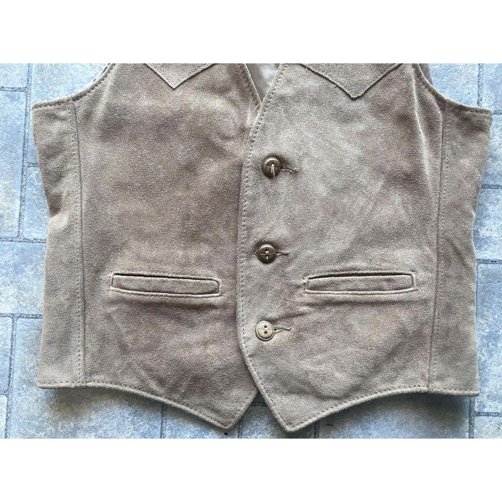 Schott VINTAGE Schott NYC Western Suede Vest Brown Men S Regular Made In USA Flaws Wear Vest Mens Brown Western Flaws Wear Size US S / EU 44-46 / 1 - 2 Thumbnail