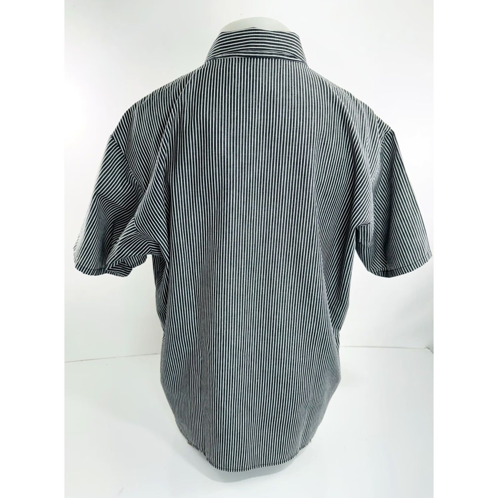 Ben Davis BEN DAVIS Striped Engineer Mens XL Pullover Shirt - Blue / White, Button-Up, Short Sleeve, Regular Size, 100% Cotton, Mechanic Size US XL / EU 56 / 4 - 4 Thumbnail