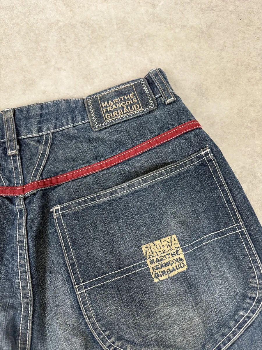 Marithe + Francois Girbaud 2000s Marithé + François Girbaud Blue Distressed Rebel Denim Jeans Size US 32 / EU 48 - 4 Thumbnail