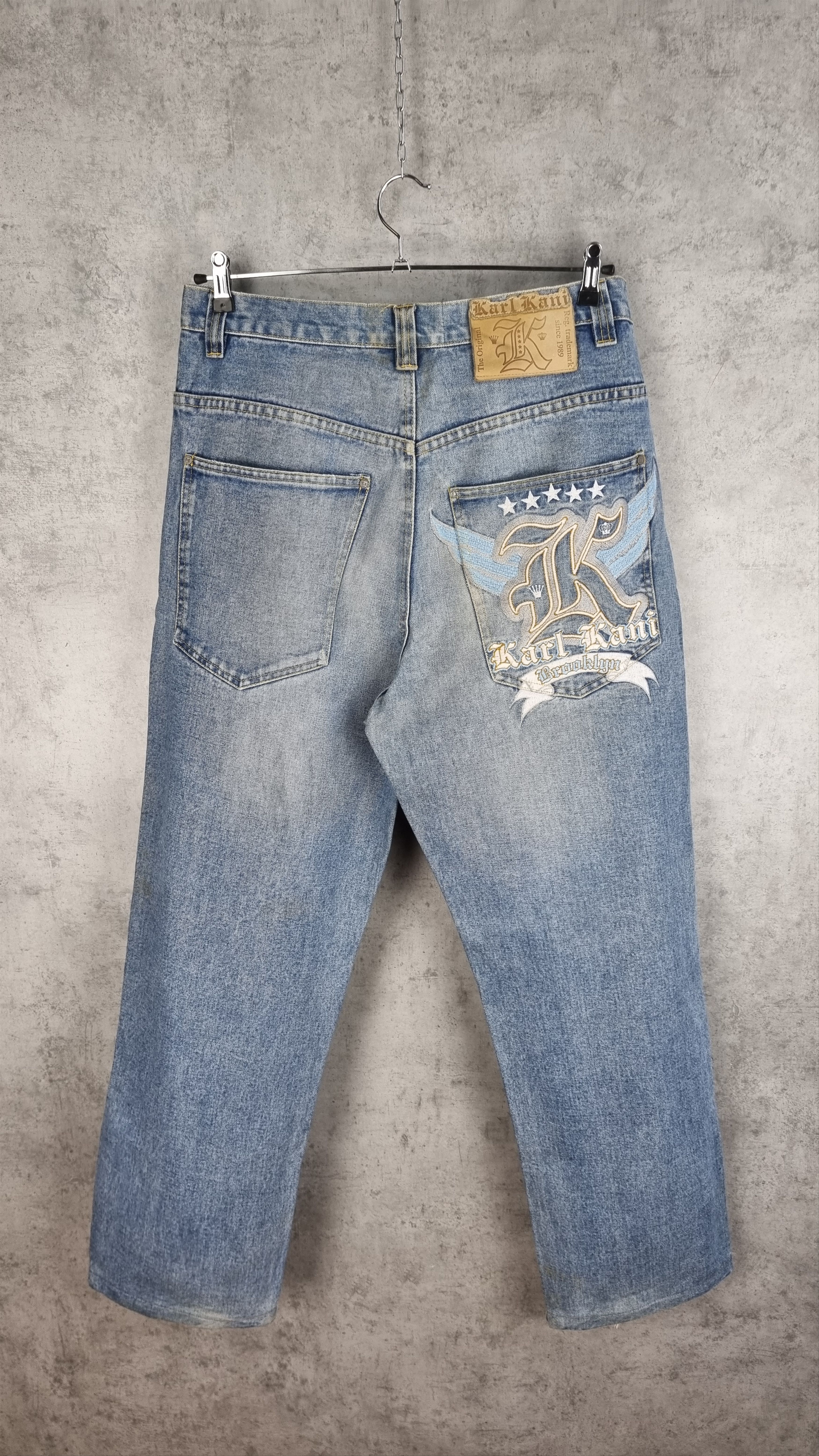 Karl Kani × Vintage × Wu-Tang Clan Karl Kani Brooklyn Embroidered Big Logo Baggy Vintage Jeans Size US 34 / EU 50 - 3 Thumbnail
