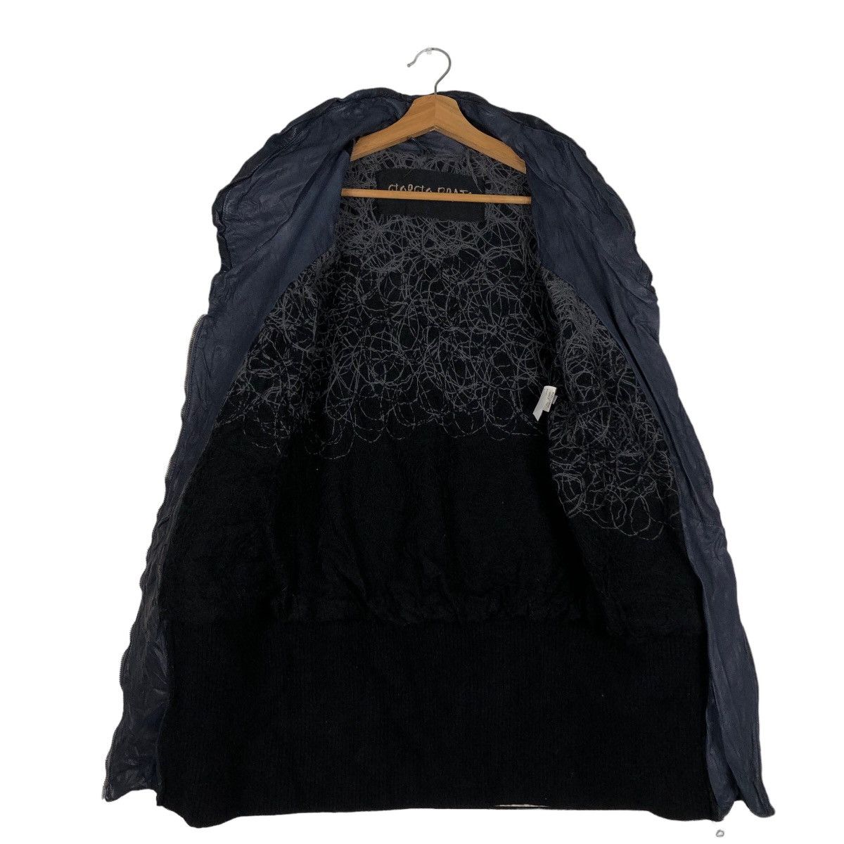 Giorgio Brato 🔥Vtg Cropped Leather Jacket Biker Wool Blanket Giorgi Brato Size US S / EU 44-46 / 1 - 11 Thumbnail