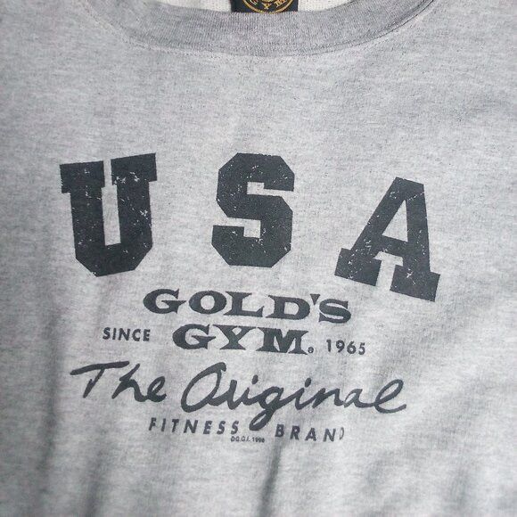 Other Vintage 90s Gold's Gym USA Cropped Crewneck Sweatshirt Size L / US 10 / IT 46 - 1 Thumbnail
