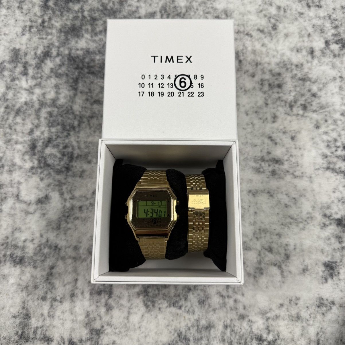 Maison Margiela × Timex MM6 Maison Margiela x Timex Gold Digital Watch Set Size ONE SIZE - 1 Thumbnail