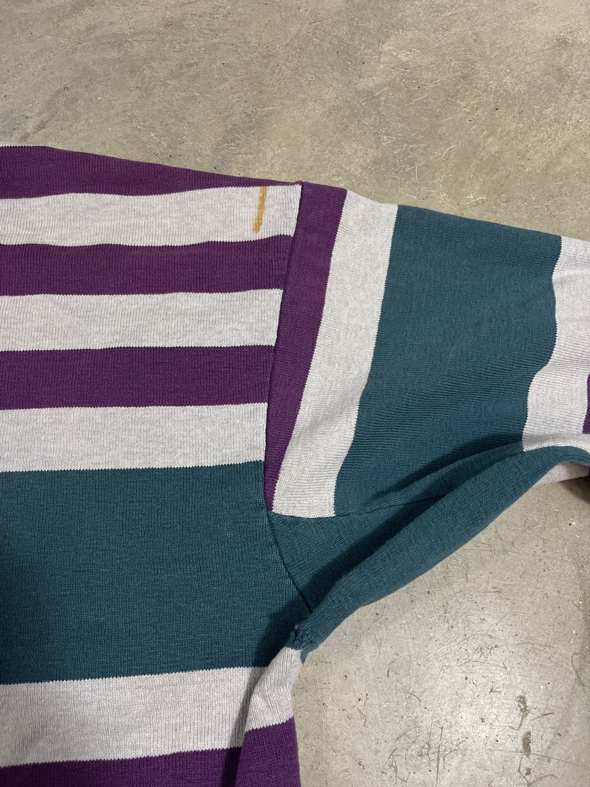 L.L. Bean Vintage 80s LL Bean Purple Striped Rugby Shirt Size US L / EU 52-54 / 3 - 6 Thumbnail
