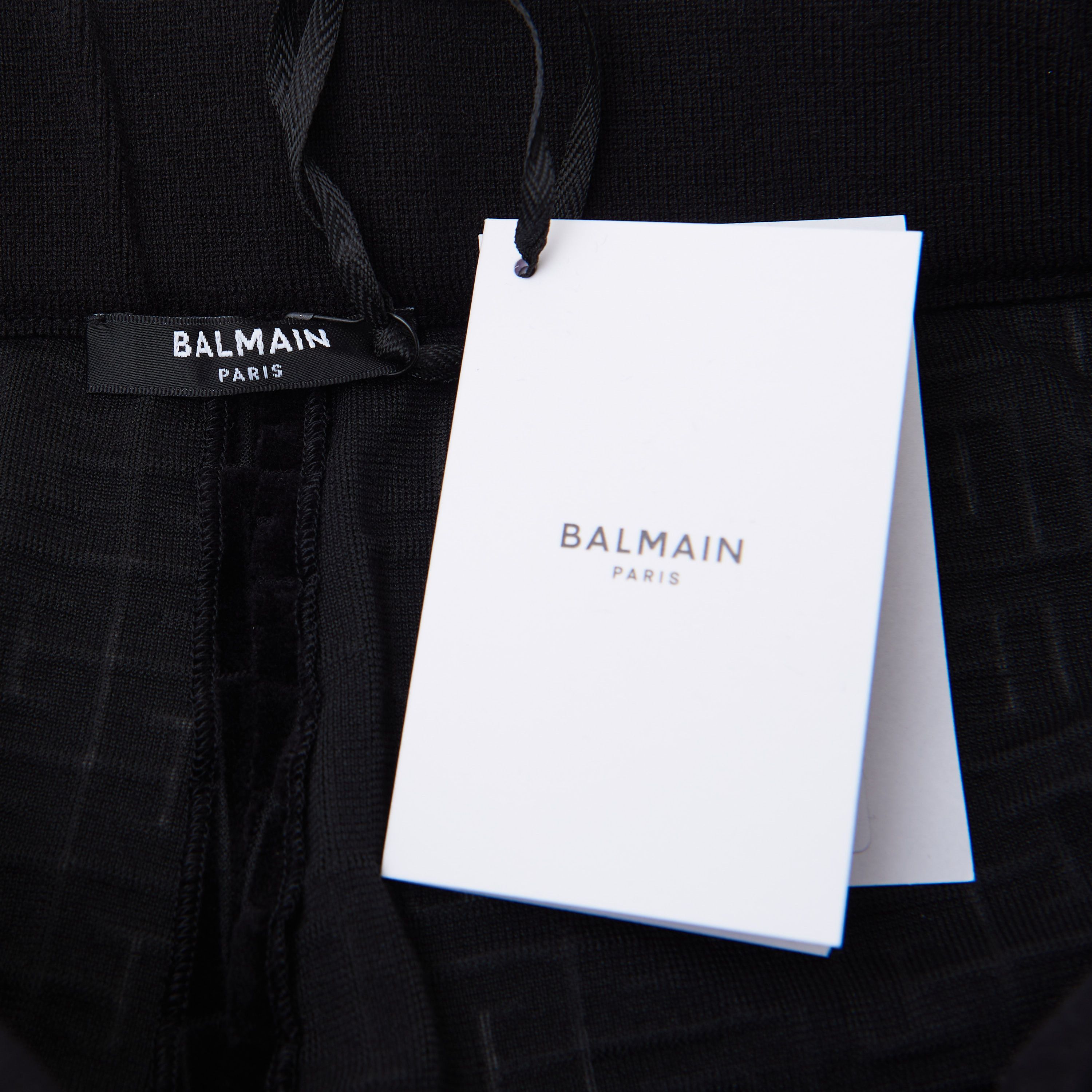 Balmain Black Velvet Shorts With Embossed Balmain Monogram Size 30" / US 8 / IT 44 - 7 Thumbnail