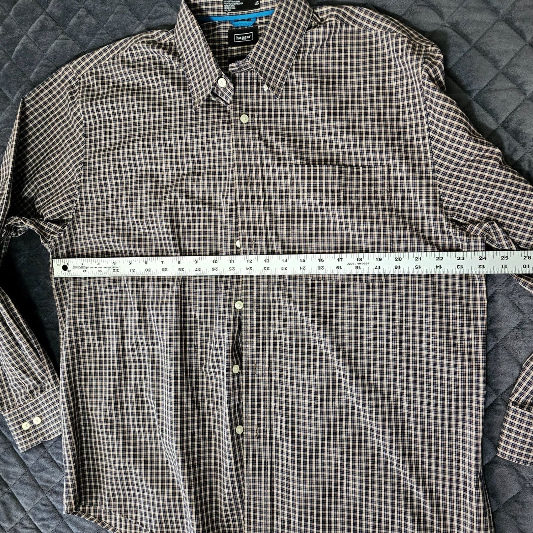 Haggar Haggar Button-Down Shirt Mens Size L Brown Check Long Sleeve Casual Pocket Shirt Size US L / EU 52-54 / 3 - 6 Thumbnail