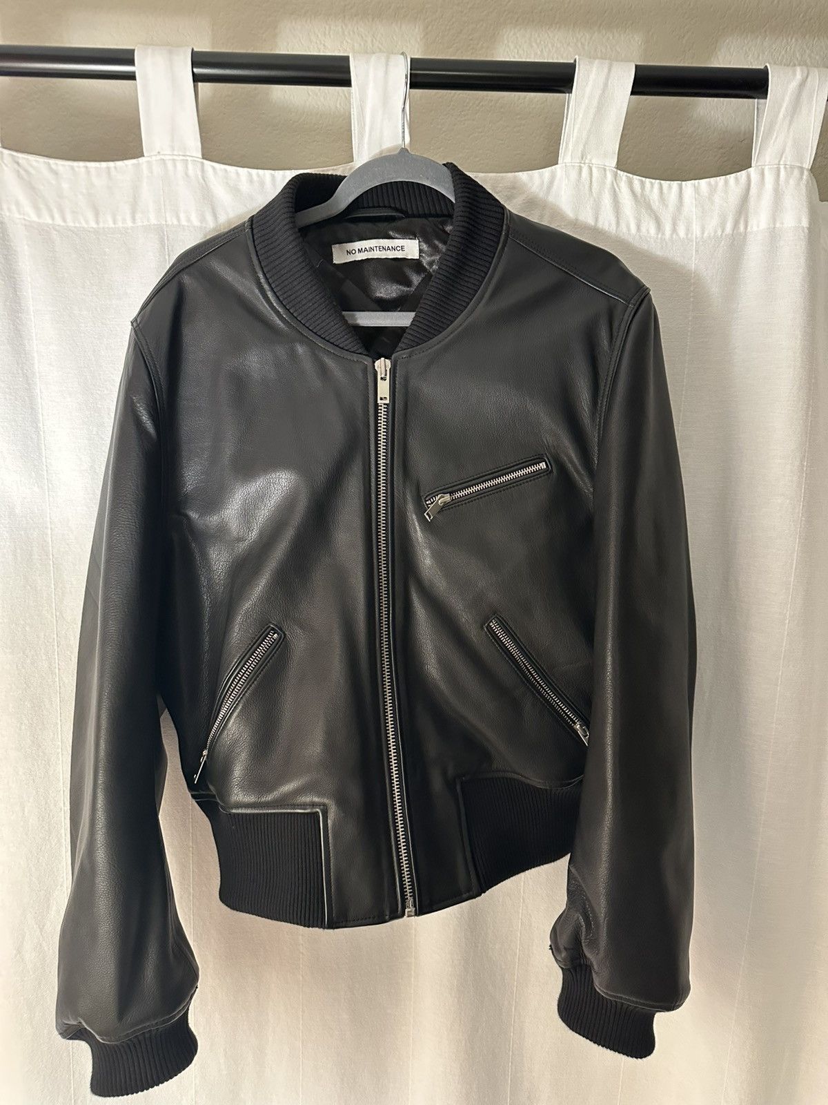 No Maintenance Nappa Calfskin Four-Zip Bomber Jacket | Grailed