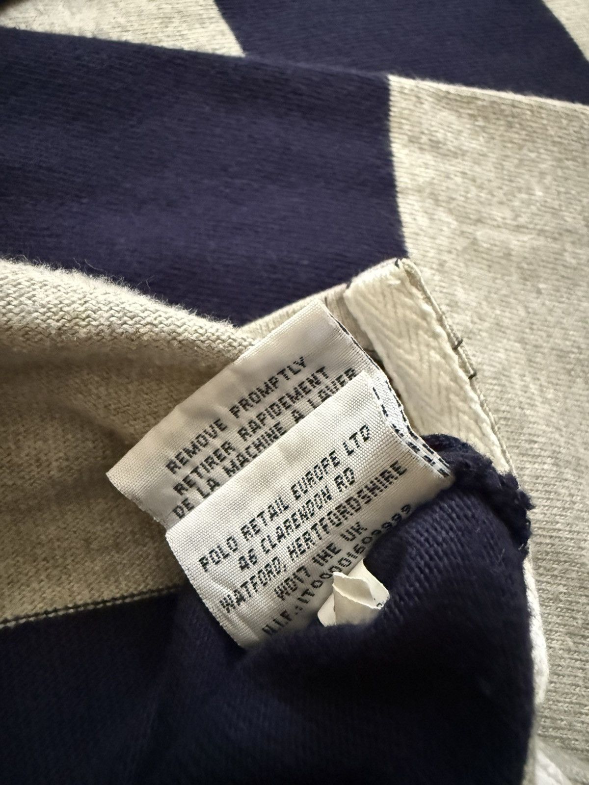 Polo Ralph Lauren Polo Ralph Lauren Rugby Shirt - Navy & Gray Striped - Size L Size US L / EU 52-54 / 3 - 4 Thumbnail