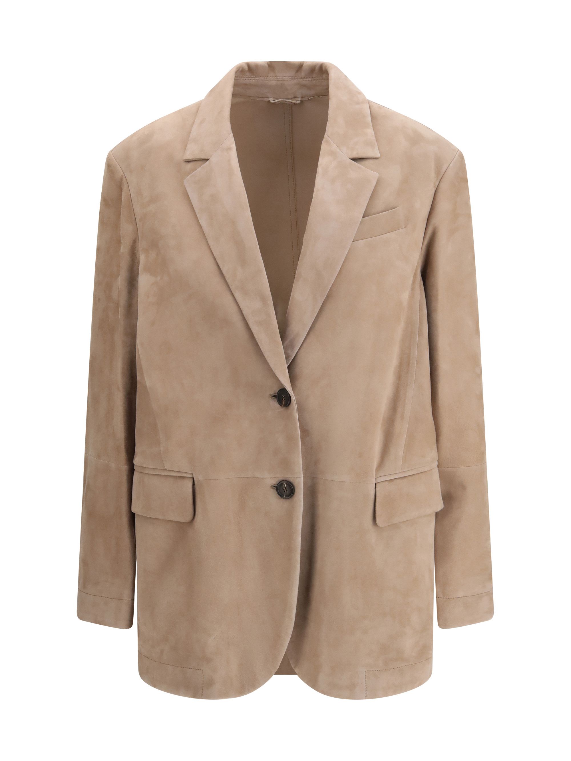 Brunello Cucinelli Suede Jacket with monile Size M / US 6-8 / IT 42-44 - 1 Thumbnail