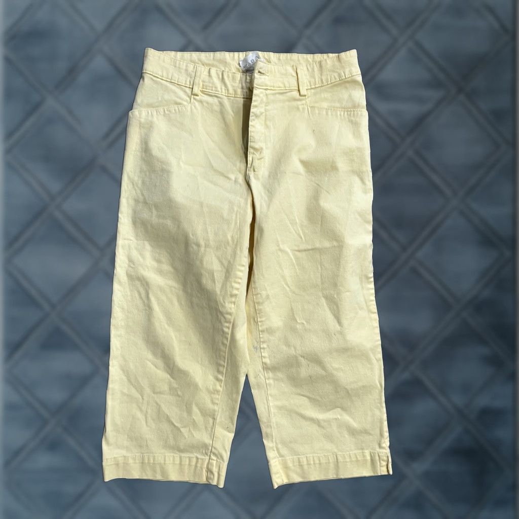 Lee VINTAGE Lee Women's Capri Pants Size 10 Yellow Cotton Spandex Casual Inseam 21.5" Size 32" / US 10 / IT 46 - 1 Thumbnail