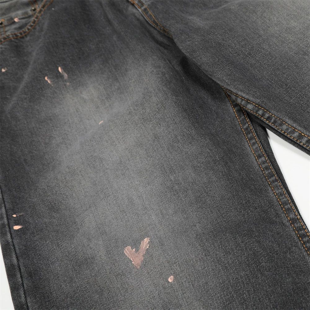 Vintage Men's punk washed straight ink-splashed distressed jeans Size US 32 / EU 48 - 6 Thumbnail