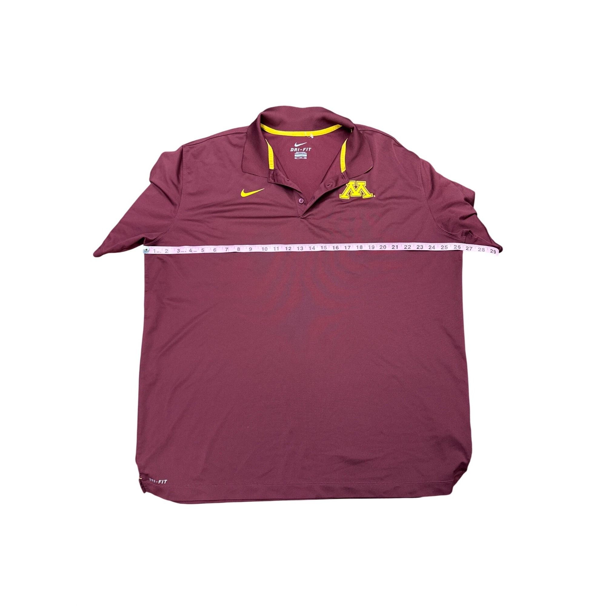 Nike Nike Maroon Dri-Fit Polo Shirt With Minnesota Golden Gophers Size US XXL / EU 58 / 5 - 3 Thumbnail
