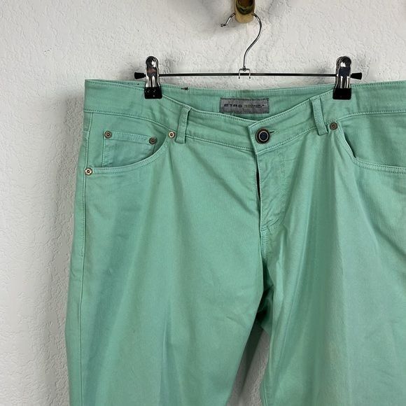 Etro Etro Ponyhair Tag Cotton Mint Branded Leather Straight Leg D Size US 36 / EU 52 - 4 Thumbnail