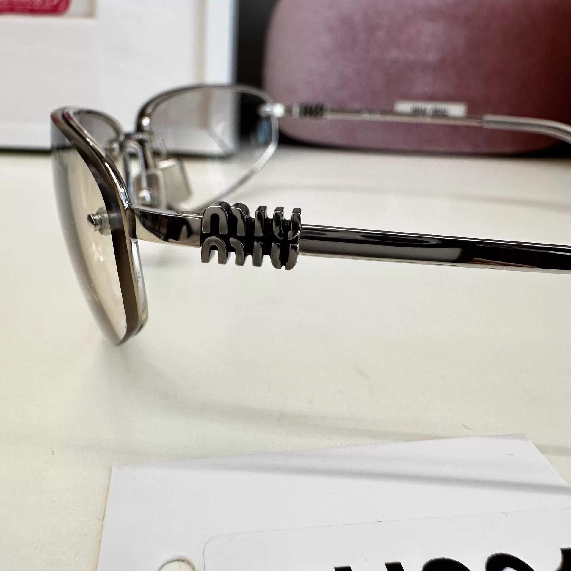 Miu Miu MIU MIU Silver Curved Glasses AH291 Size ONE SIZE - 6 Thumbnail