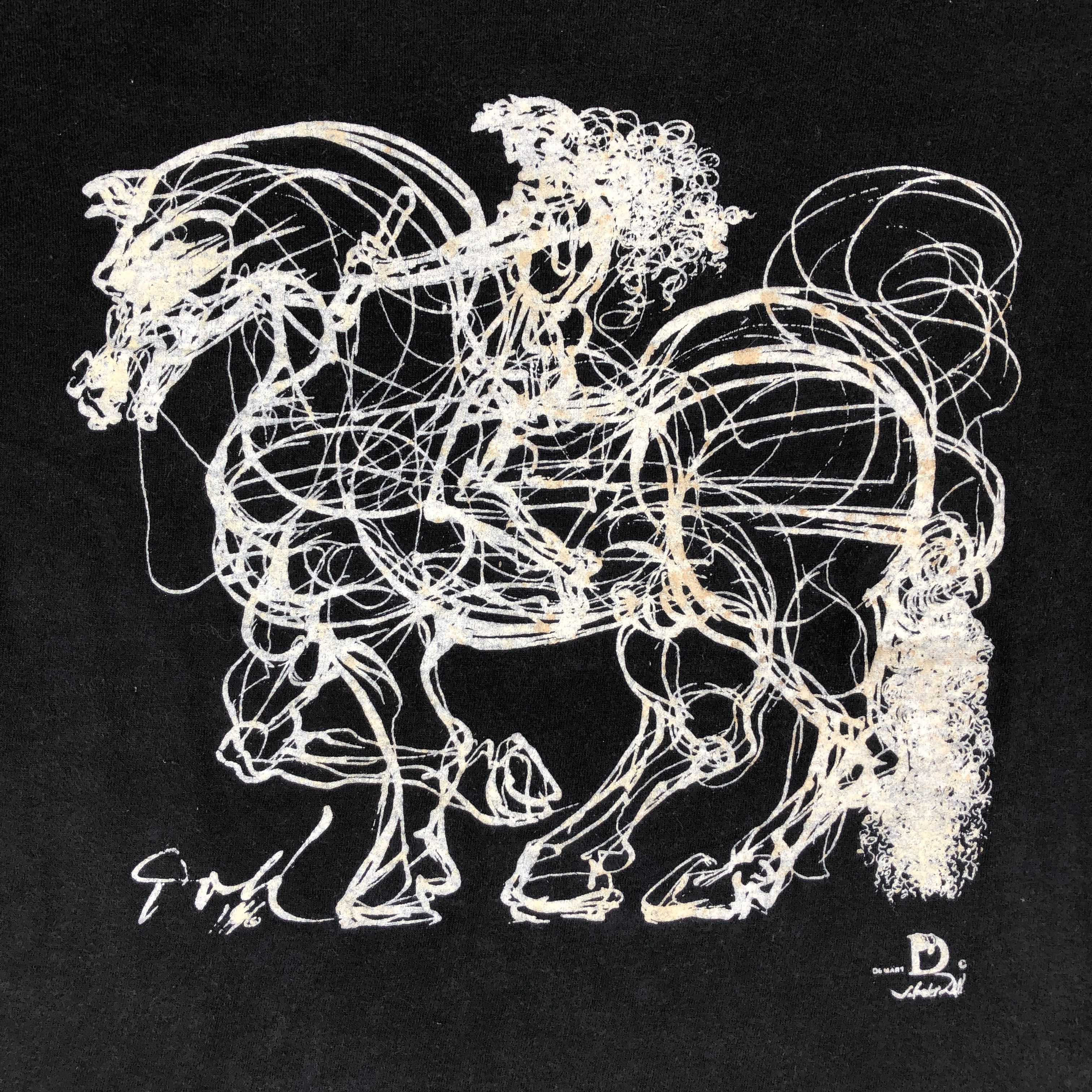 Vintage Vintage Art Salvador Dali Horse Sketch T-shirt Size US L / EU 52-54 / 3 - 3 Thumbnail