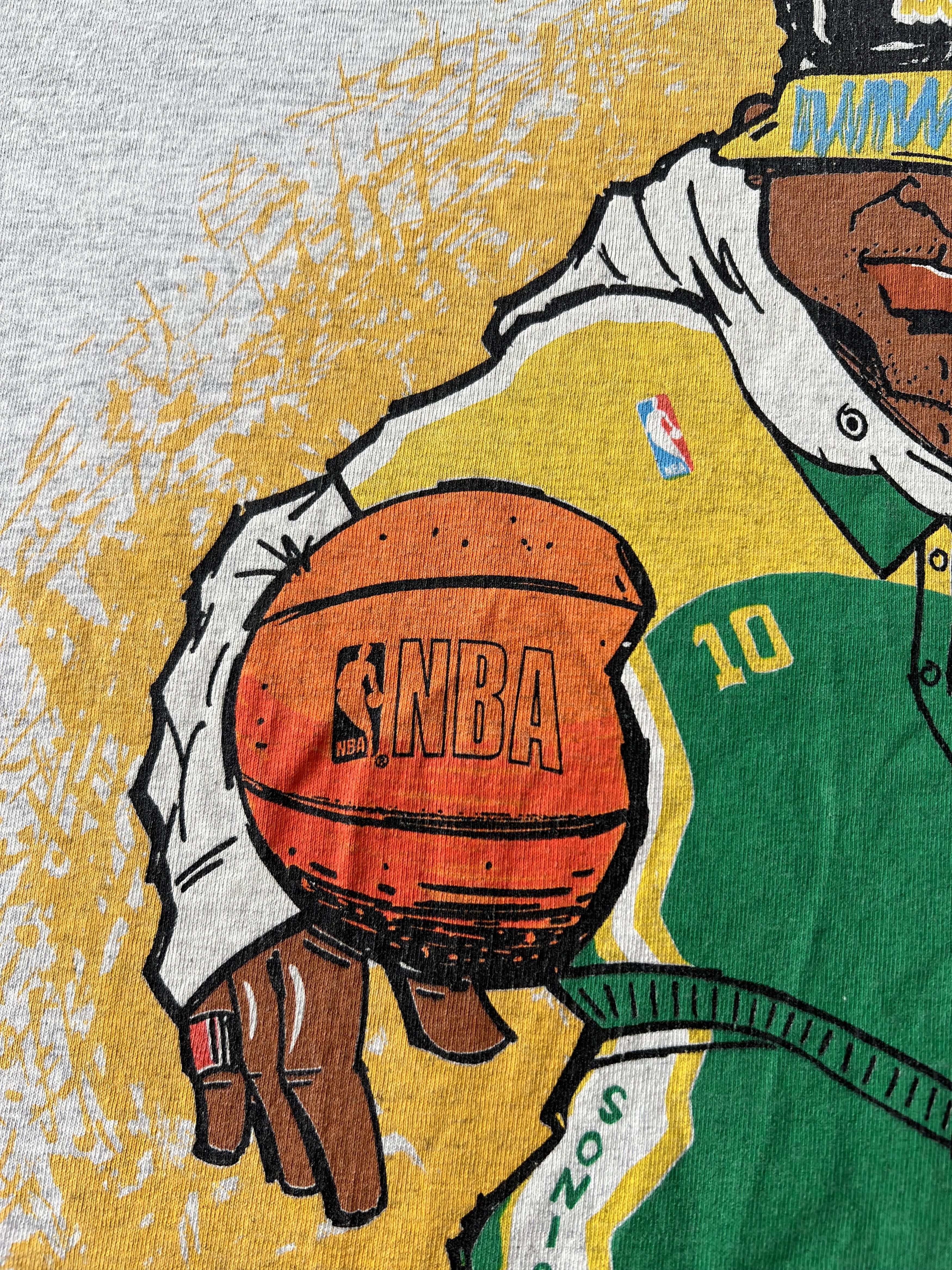 NBA Vintage 90s Seattle Supersonics NBA Gray T-shirt Size US M / EU 48-50 / 2 - 5 Thumbnail