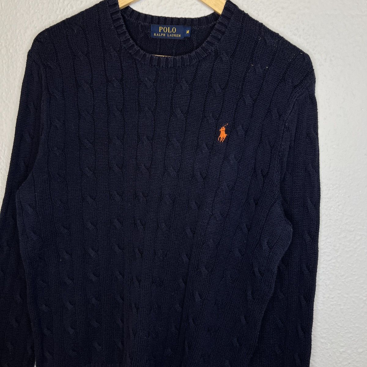 Polo Ralph Lauren Polo Ralph Lauren Jumper Sweater Knitwear Navy Cable Logo Size US M / EU 48-50 / 2 - 3 Thumbnail
