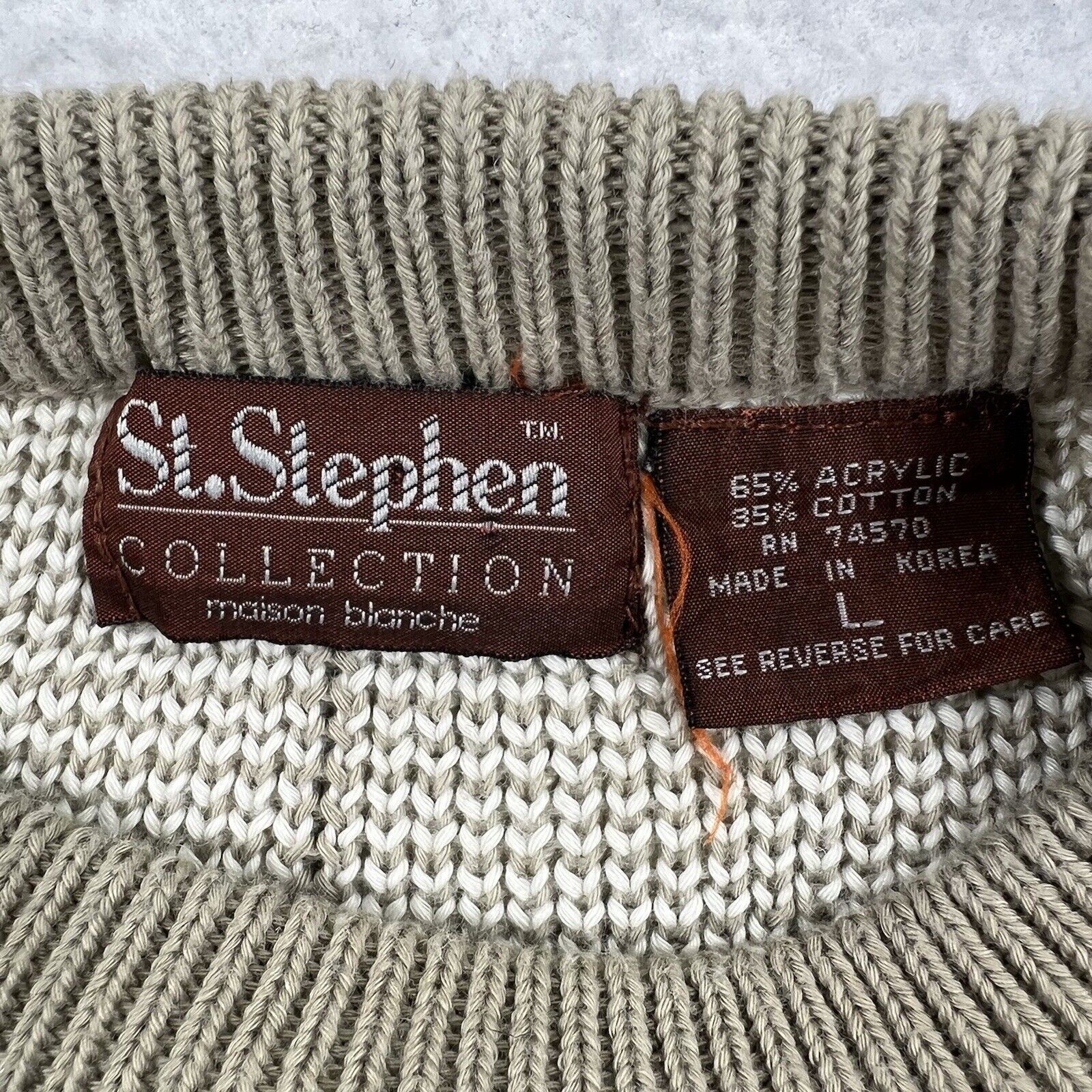 Other Vintage St. Stephen Maison Blanche Large Beige Sweater Size US L / EU 52-54 / 3 - 3 Thumbnail