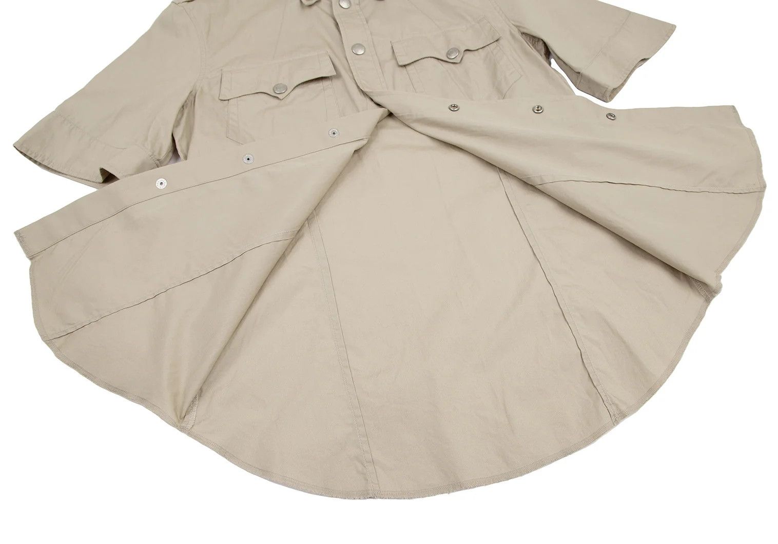 Jean Paul Gaultier Cotton Short Sleeve Military Shirt in Beige, Size 48 Size US M / EU 48-50 / 2 - 12 Thumbnail