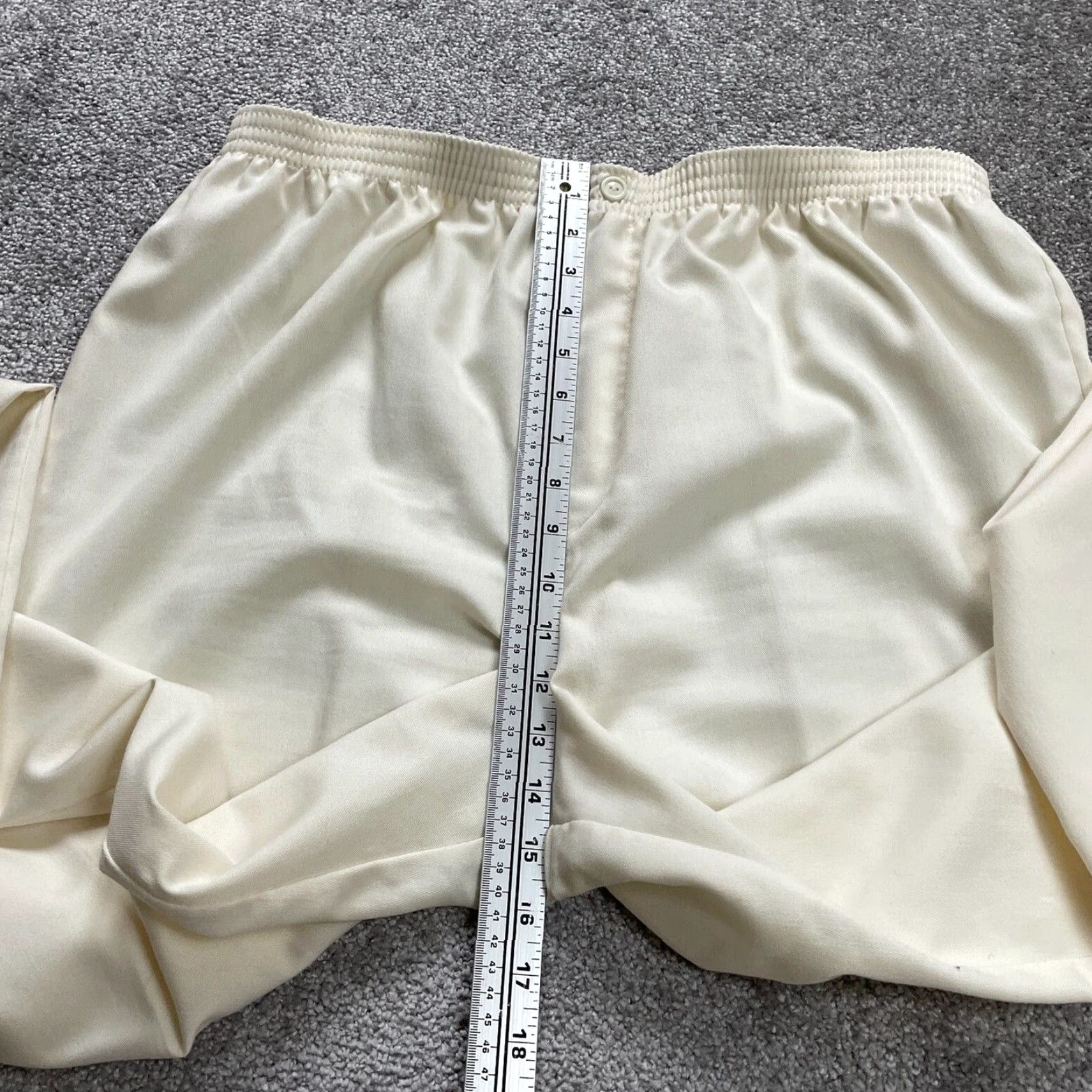 Vintage Sasson Dress Pants Women Cream Elastic Waist Straight Leg Trouser Workwear 34x28 Size 24" / US 00 / IT 34 - 7 Thumbnail