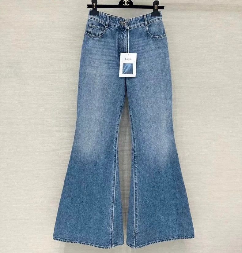 Chanel Chanel 23B three-dimensional cut wide-leg jeans Size 24" / US 00 / IT 34 - 1 Thumbnail