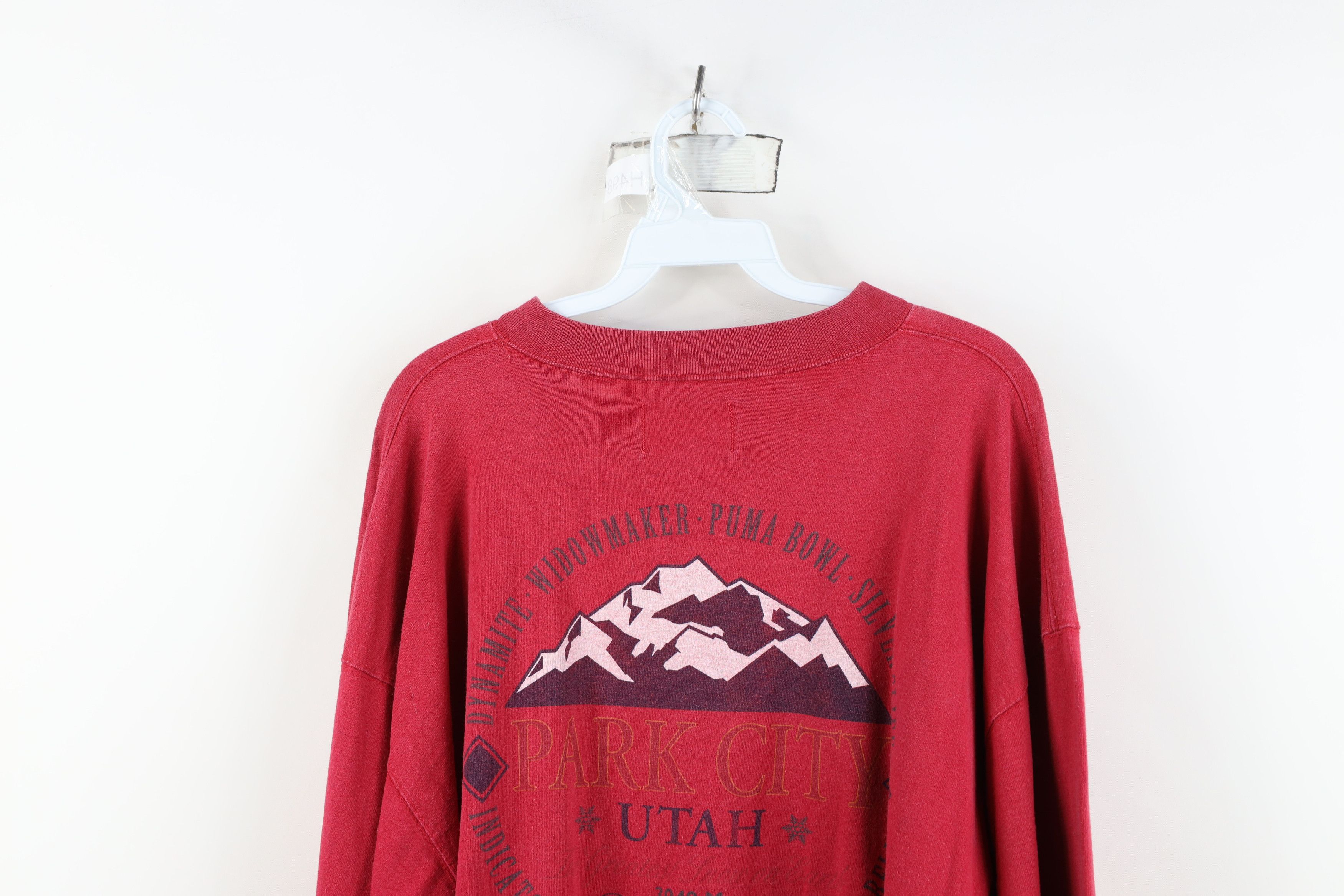 Vintage Vintage 90s Utah Jupiter Bowl Long Sleeve T-Shirt Red USA Size US XL / EU 56 / 4 - 14 Thumbnail
