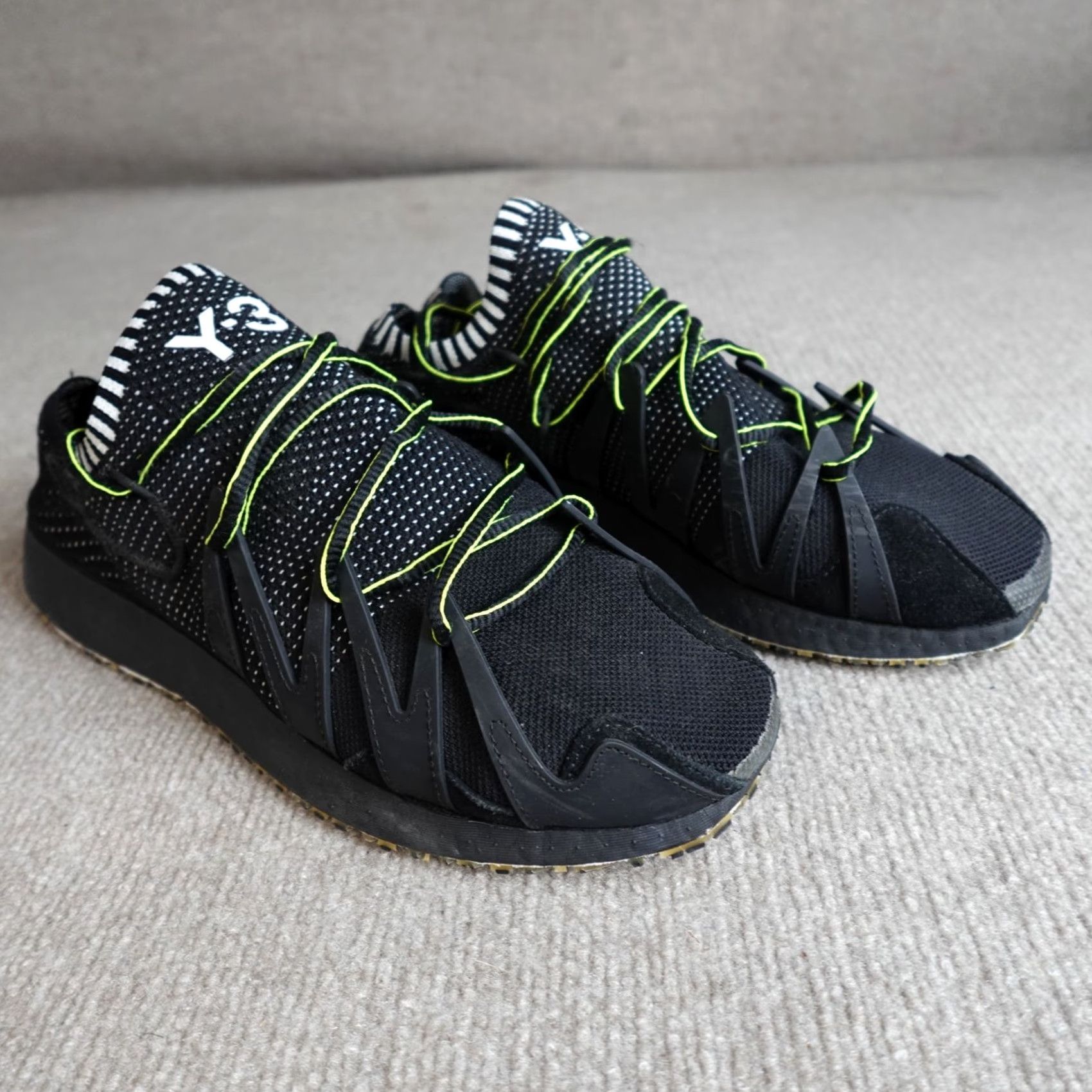 Adidas Adidas Y-3 Mens Sneakers 11 Black Raito Racer Casual Leather Rubber Comfort Size US 11 / EU 44 - 3 Thumbnail