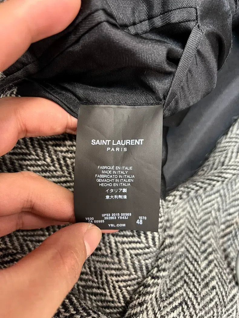 Saint Laurent Paris Saint Laurent Paris Elbow Leather Patch Herringbone Wool B Size US M / EU 48-50 / 2 - 5 Thumbnail