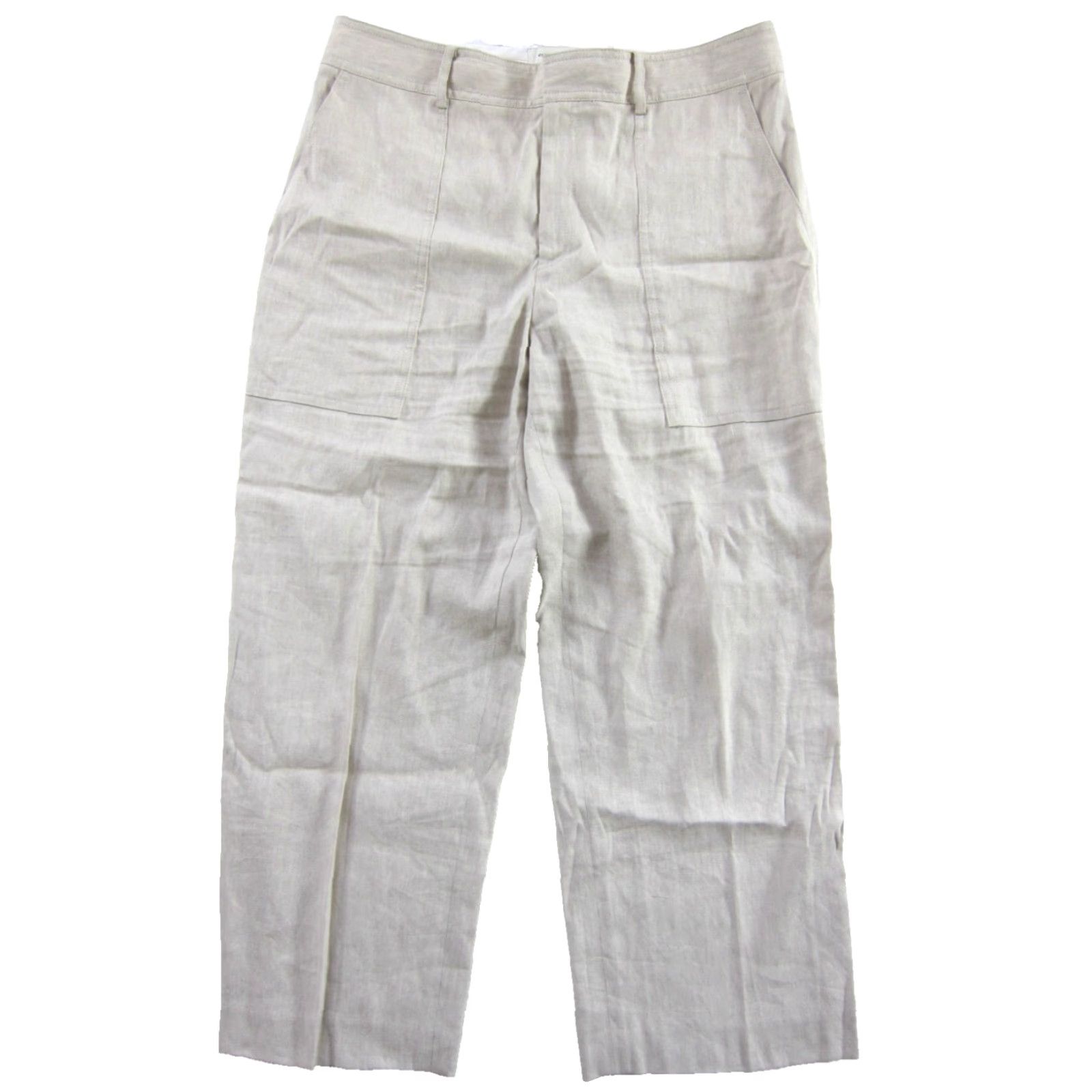 Club Monaco Club Monaco Pants Shirt Women 10 Beige Linen Rayon Wide-Leg Front Pockets Vintage No N/A Size 32" / US 10 / IT 46 - 2 Thumbnail