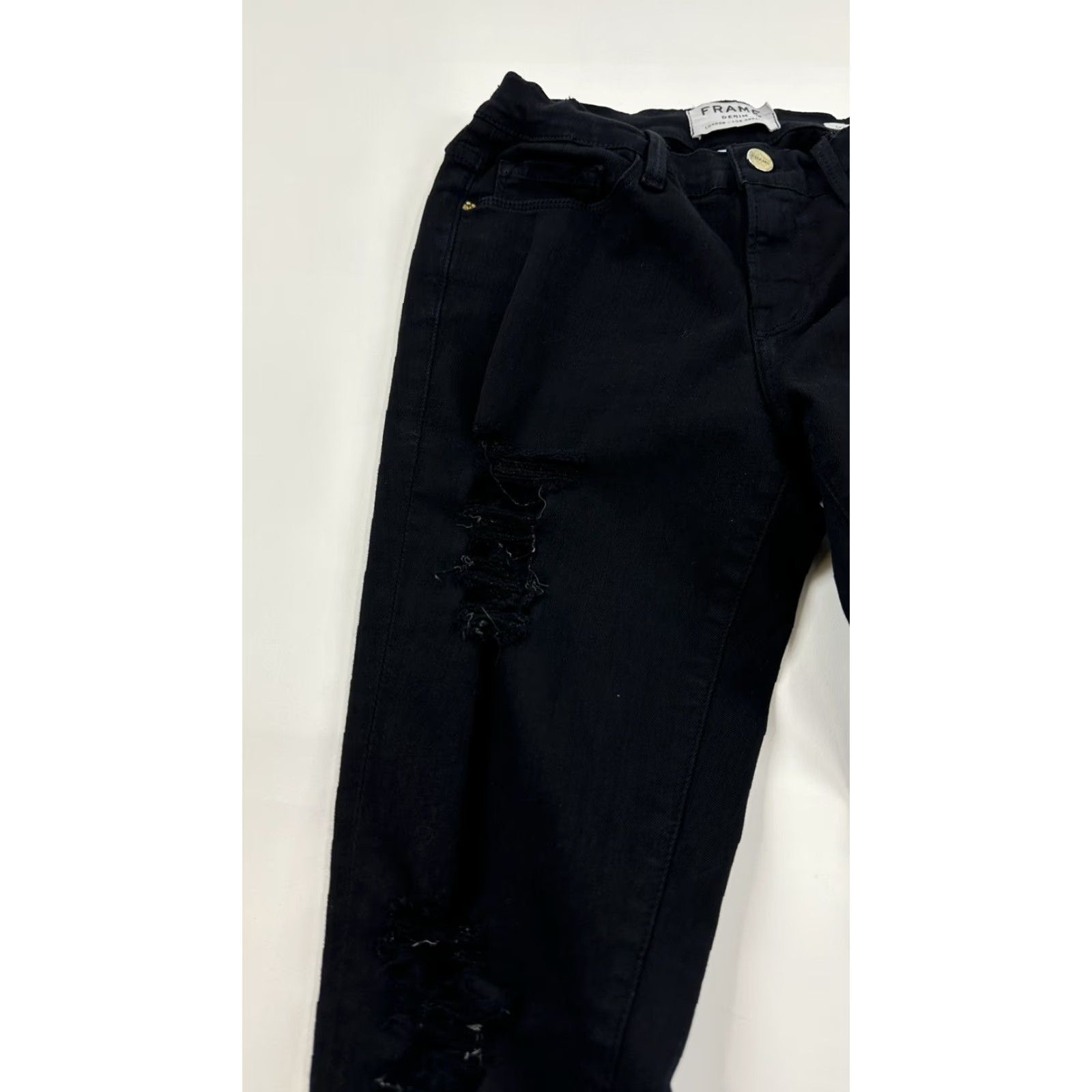 Frame Frame Jeans Womens 26 Black Le Skinny De Jeanne Crop Denim Stretch Size 26" / US 2 / IT 38 - 4 Thumbnail