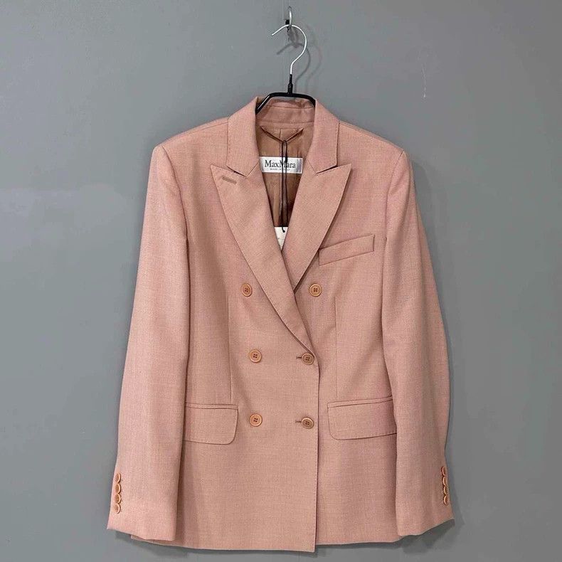 Max Mara MaxMara Pink Double-Breasted Blazer-2508 Size L / US 10 / IT 46 - 2 Thumbnail