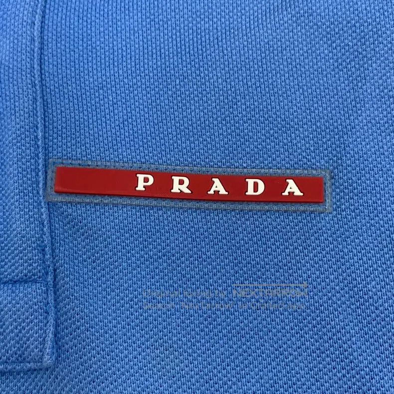 Prada Prada Blue logo striped cotton lapel single-breasted short Size US S / EU 44-46 / 1 - 5 Thumbnail