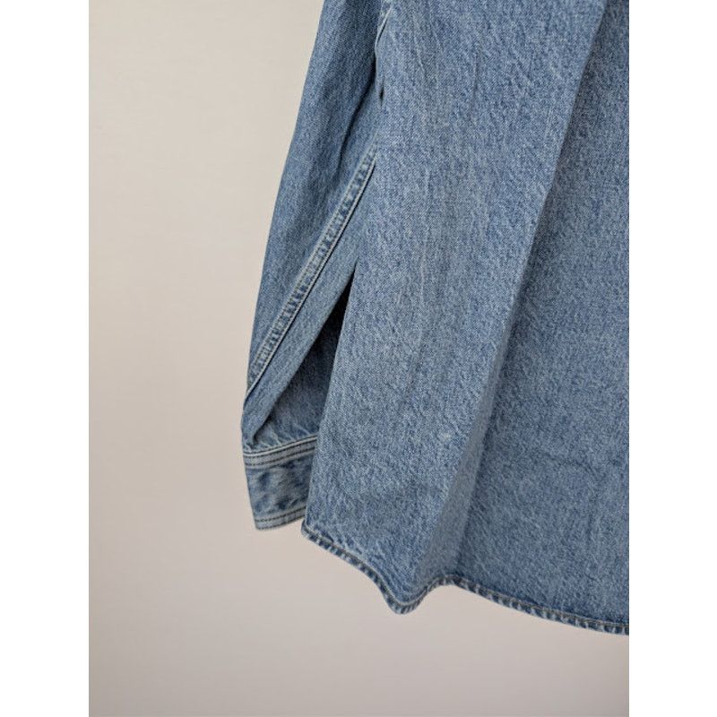 Bottega Veneta o1rshd1 Vintage Indigo Denim Shirt in Mid Blue Size US S / EU 44-46 / 1 - 14 Thumbnail
