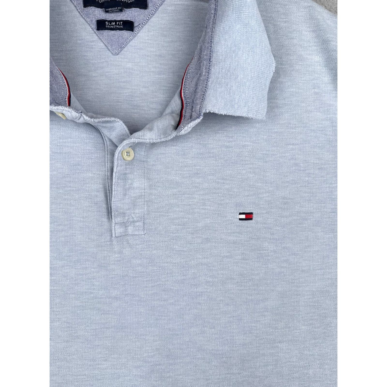 Tommy Hilfiger VINTAGE Tommy Hilfiger Polo Shirt Men 2XL Blue Short Sleeve Cotton Jersey Slim END OF LINE Size US XXL / EU 58 / 5 - 6 Thumbnail