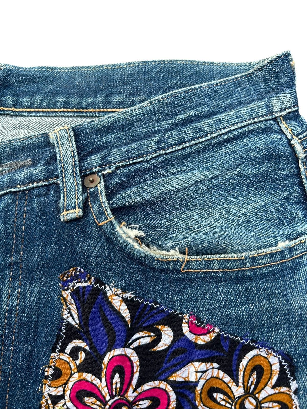 Kapital Kapital Selvedge Jeans Patchwork Hippies Rework Insane Denim Size US 31 - 11 Thumbnail
