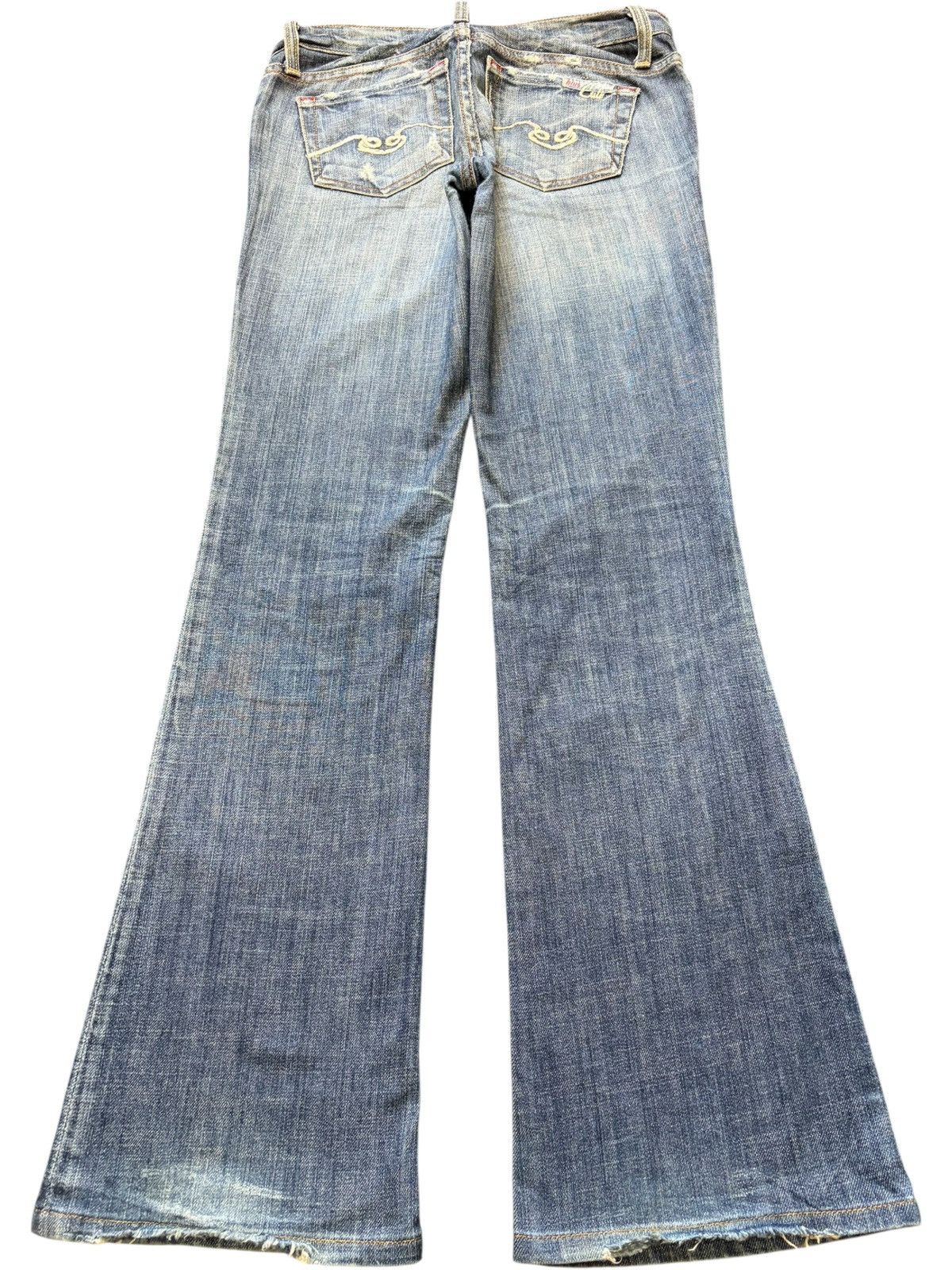 Diesel Vintage / Y2K Cult Blue Faded Wash Distress Flare Jeans Size 26" / US 2 / IT 38 - 2 Thumbnail