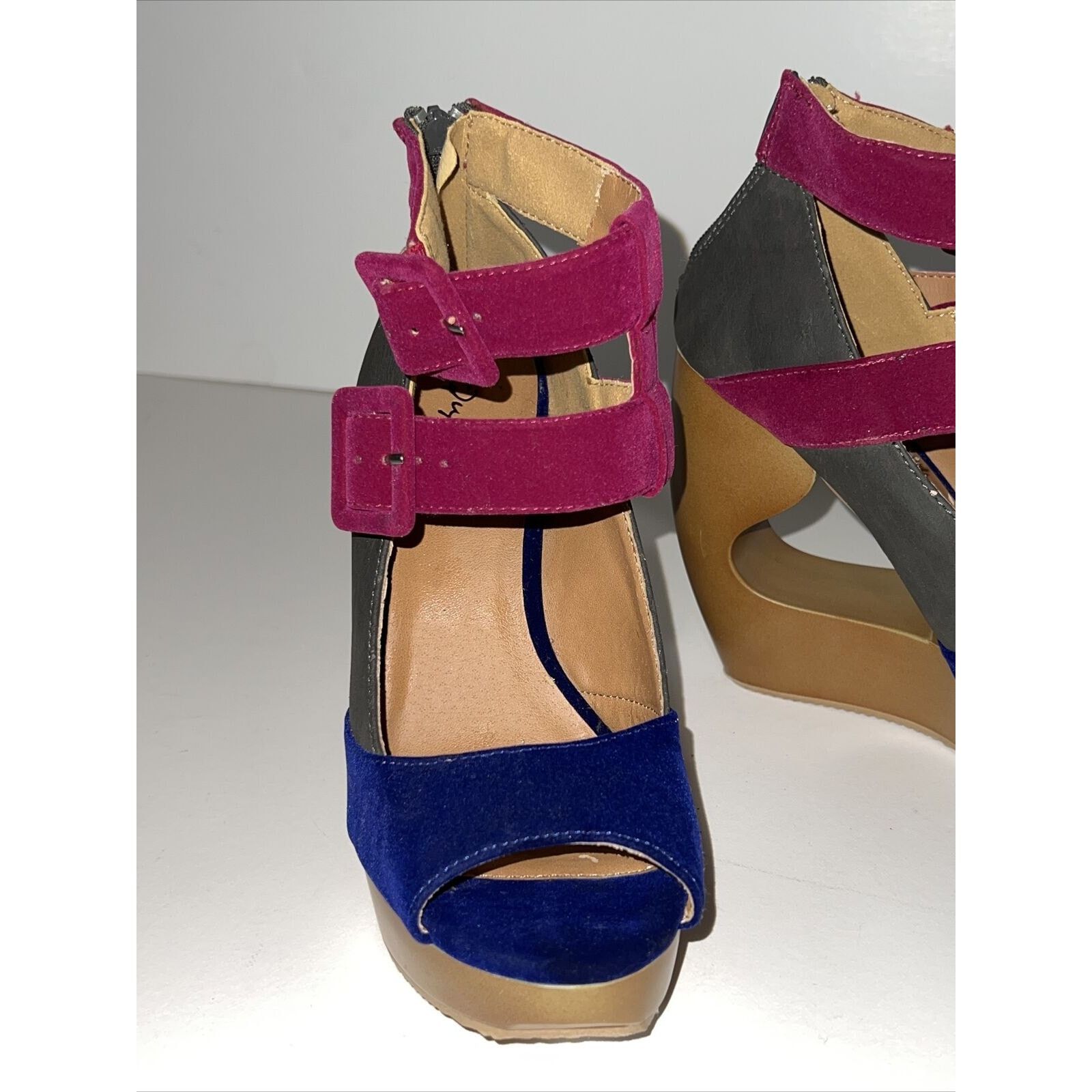 Other Qupid LISBETH 6.5 Ankle Strap Buckle Wedge Platform Sandals Size US 6.5 / IT 36.5 - 4 Thumbnail