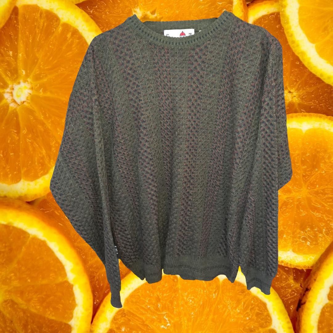 Florence Tricot Florence Tricot Green Blue Red Crew Neck Wool Blend Sweater Size US L / EU 52-54 / 3 - 1 Thumbnail