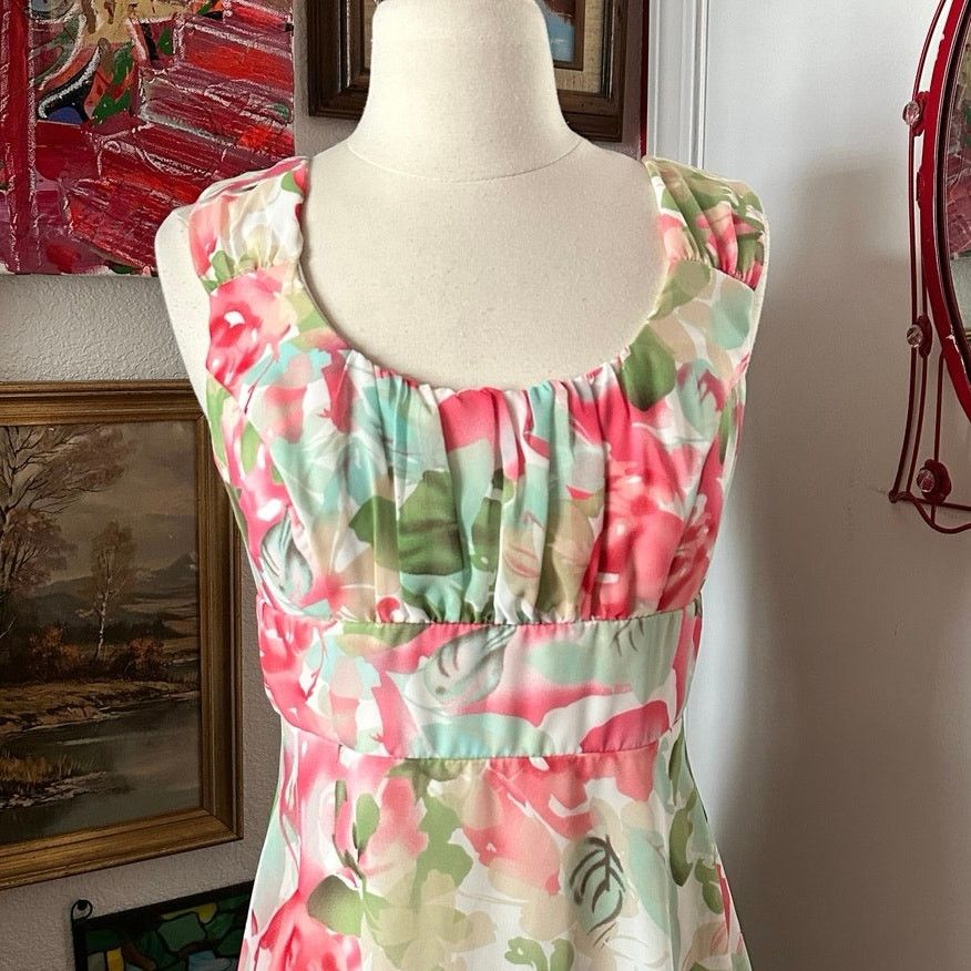 Other dressbarn pink green white floral midi dress Size M / US 6-8 / IT 42-44 - 2 Thumbnail
